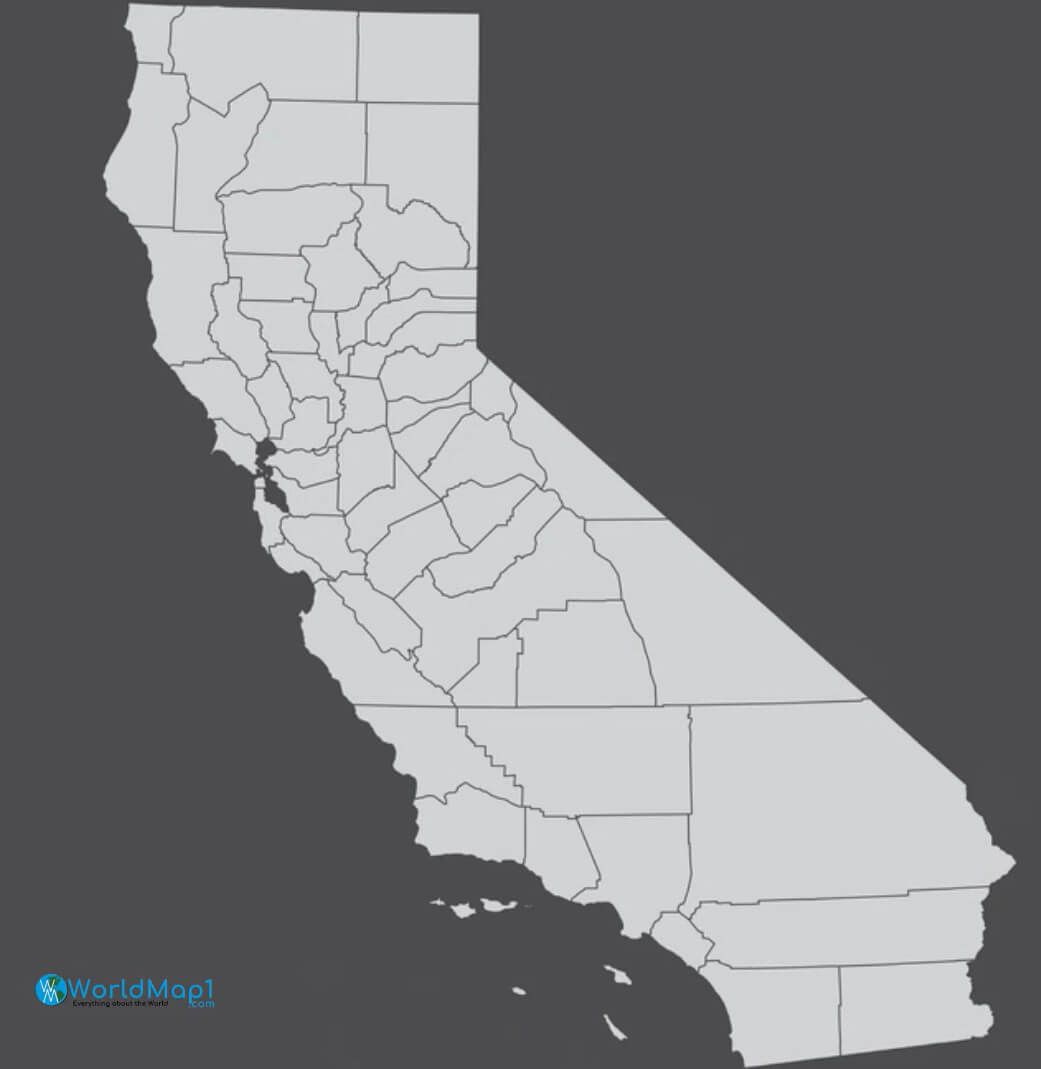 Blank Map of California